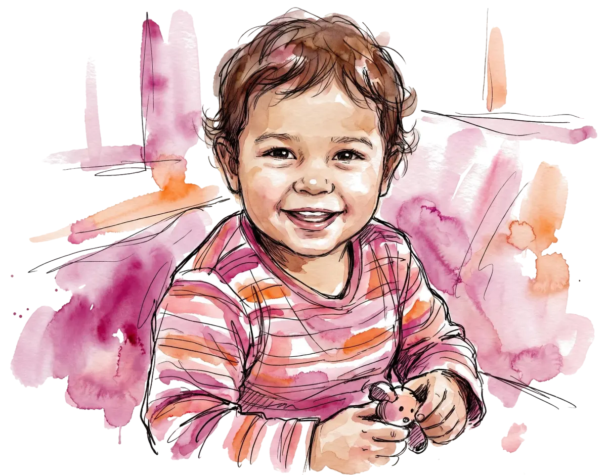 Retrato de mãe com bebê no colo