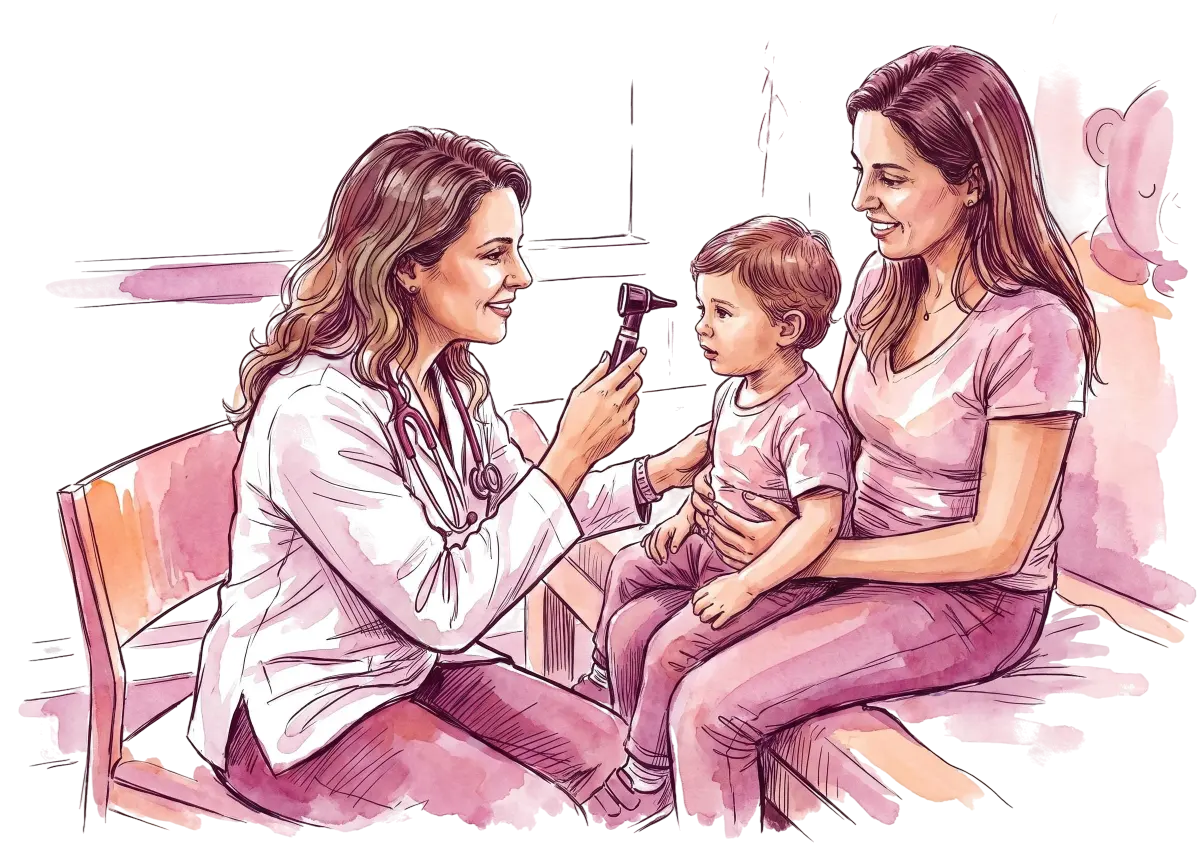 Pediatra pesando um bebê durante consulta de rotina