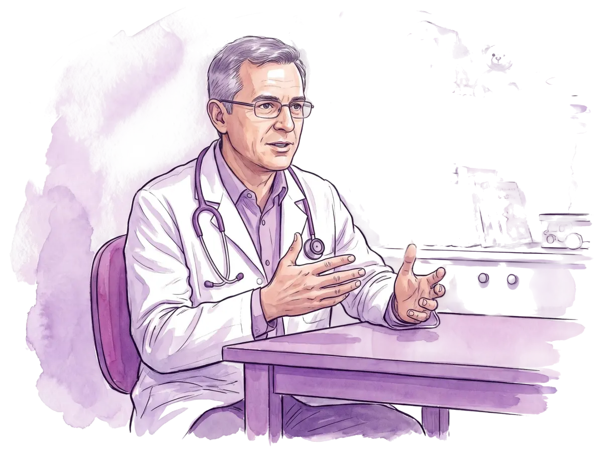 Médico aferindo a pressão de uma paciente adulta