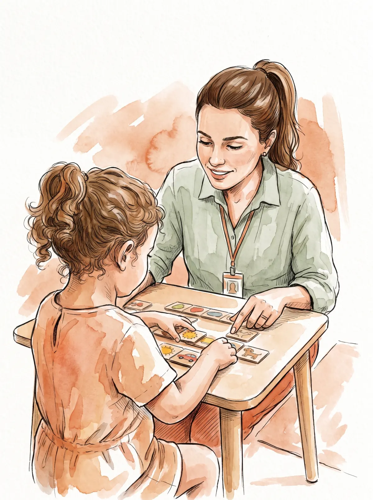 Criança pequena em terapia de linguagem
