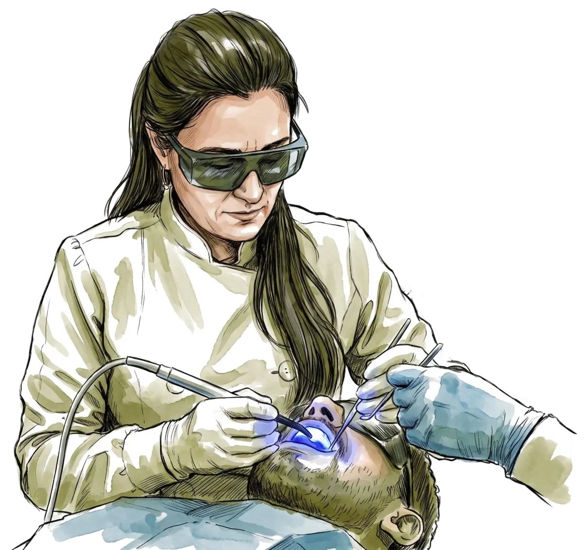 Sessão de clareamento a laser na OrtoLaser