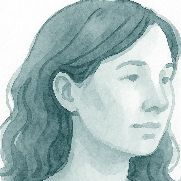 Ilustracao em aquarela do retrato de uma paciente
