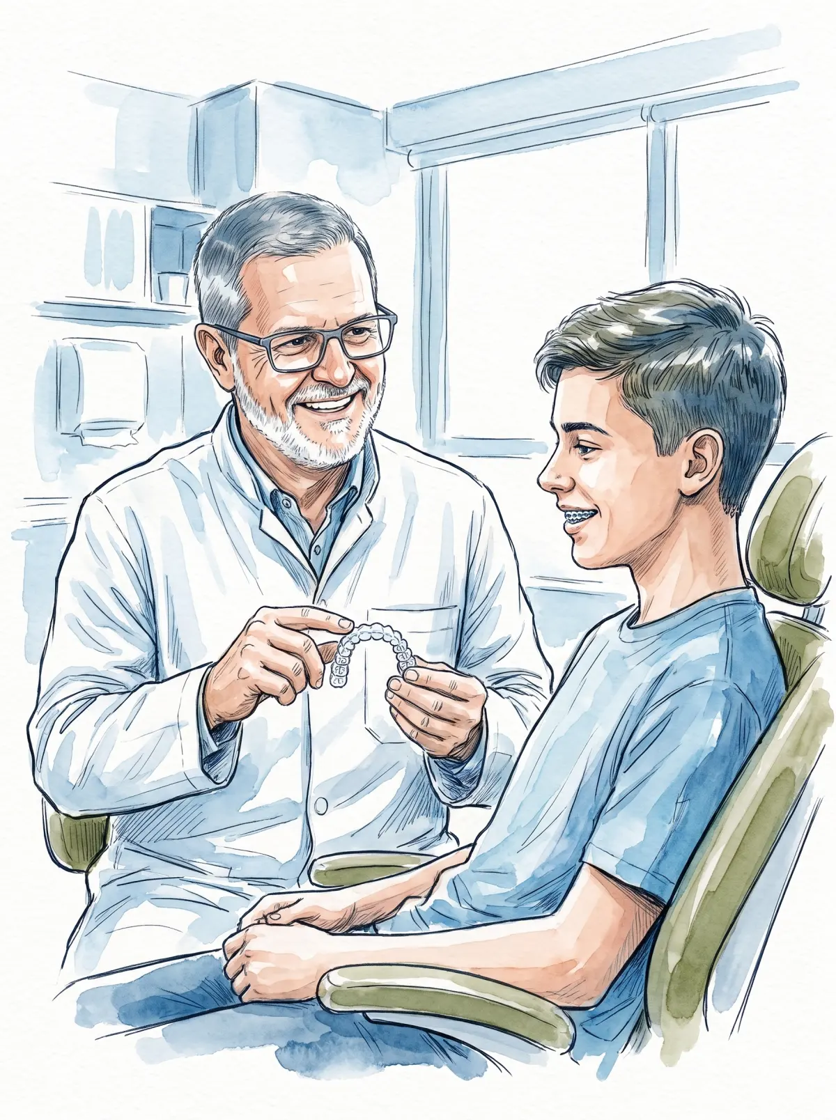 Adolescente com aparelho fixo