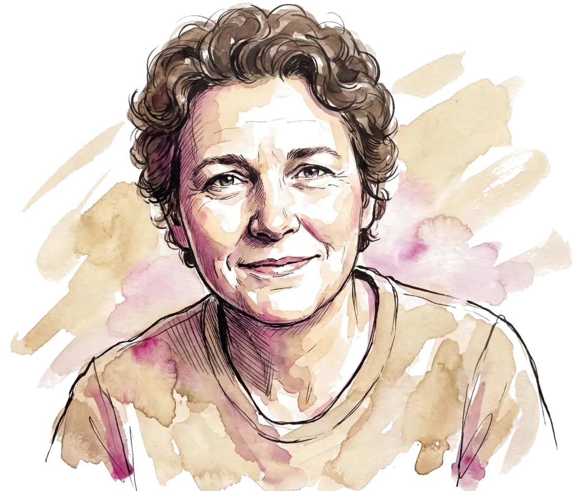 Retrato ilustrado de uma paciente