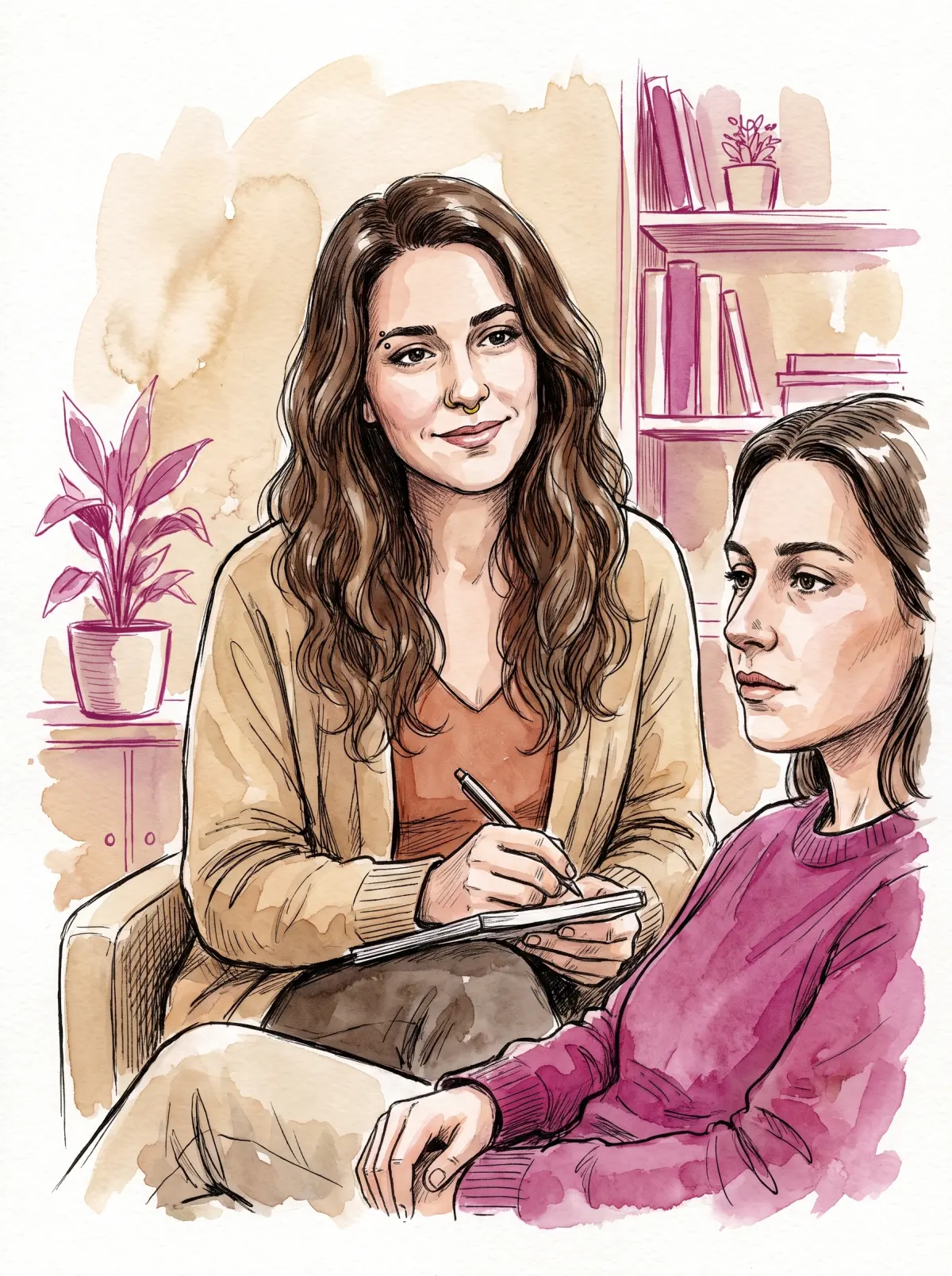 Júlia de Carvalho em atendimento
